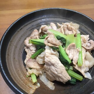 小松菜と豚肉の簡単炒め